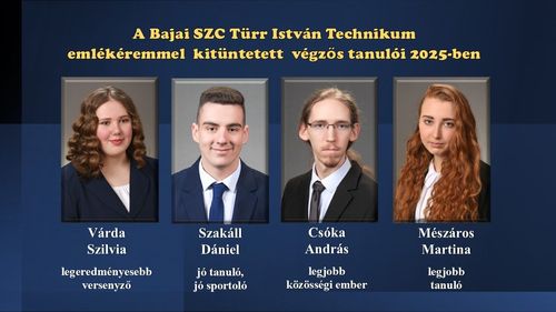 2024/2025. tanévben kitüntetésben részesült végzős türrösök